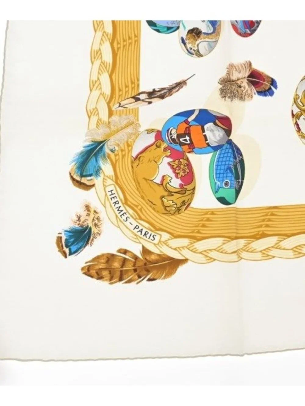 Hermes Bandana Scarf Ivory
